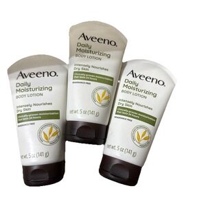 Aveeno Daily Moisturizing Body Lotion, Fragrance Free, 5 Oz Lot (3)